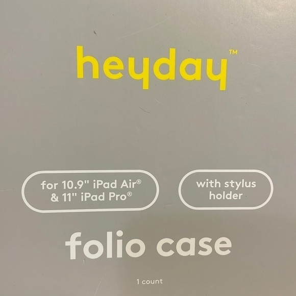 Heyday folio case for 10.9" iPad Air & 11” iPad Pro Black stylus holder New OS - Picture 2 of 5